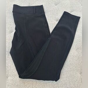 KERRITS PLUS SIZE MICROCORD BREECHES BLACK KNEE PATCH 2X equestrian tights